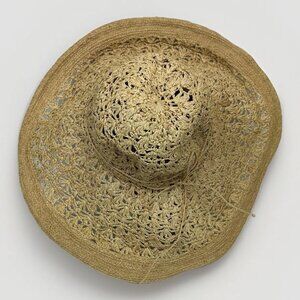 🌴 Flora Bella Raffia Wide Brim Sun Hat Floppy Beach Vacation Chic ☀️